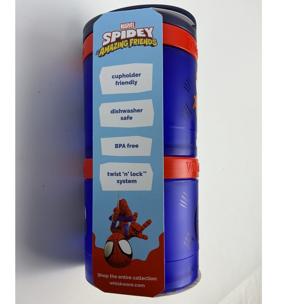 Marvel Spidey Amazing Friends Stackable Snack Container Two 1 Cup Jars Whiskware - Picture 3 of 5